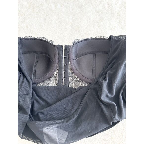 Sincerely Jules Junior's Lace Corset Top Size M Black Long Sheer Sleeves - Picture 6 of 10